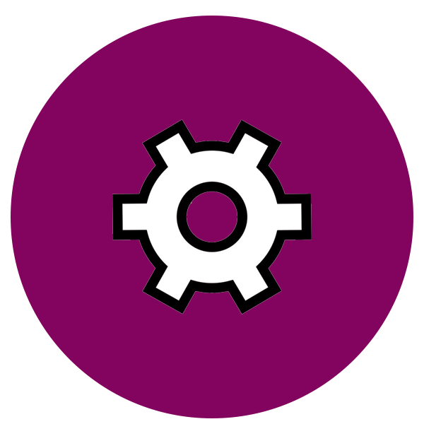 white gear icon